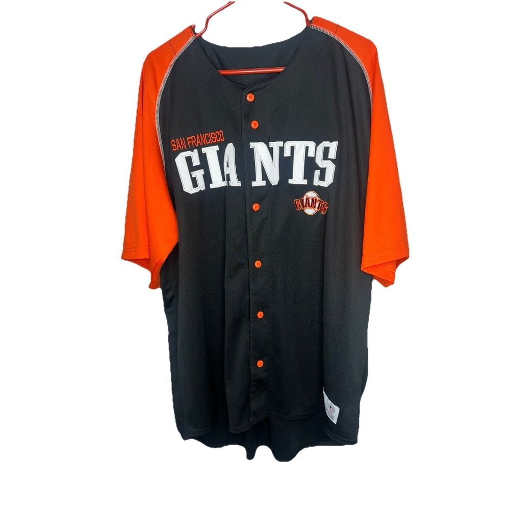San Francisco Giants Jersey Large Black Logo Short Sleeve 2XL NEW Men Baseball X